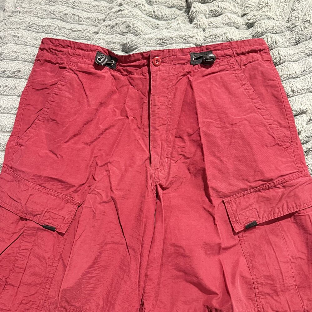 Vintage Y2K UTILITY Red Parachute Cargo Pants Gorpcore